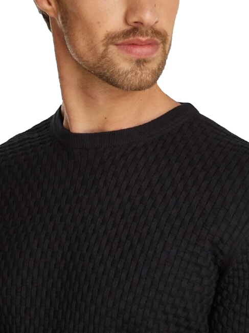CK Pull col rond avec d&eacute;tails tiss&eacute;s ck noir - Pulls pour hommes