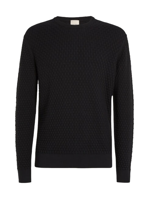 CK Pull col rond avec d&eacute;tails tiss&eacute;s ck noir - Pulls pour hommes