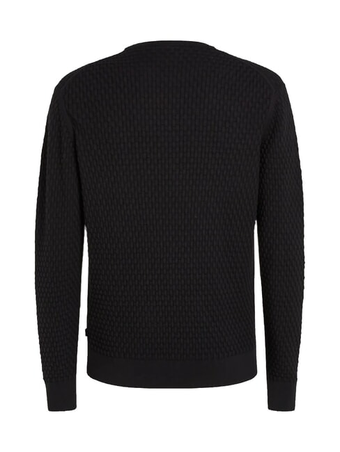 CK Pull col rond avec d&eacute;tails tiss&eacute;s ck noir - Pulls pour hommes