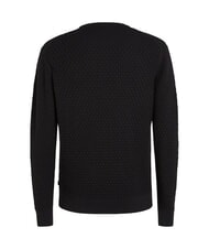 CALVIN KLEIN CK Pull col rond avec d&eacute;tails tiss&eacute;s ck noir - Pulls pour hommes - 5