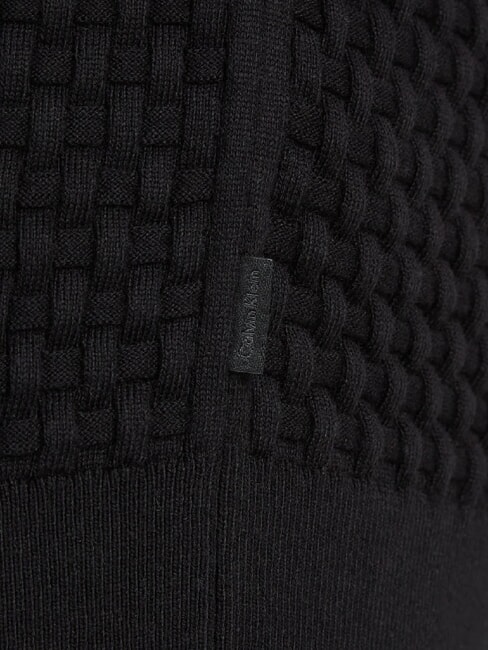 CK Pull col rond avec d&eacute;tails tiss&eacute;s ck noir - Pulls pour hommes
