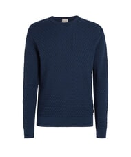 CALVIN KLEIN CK Pull col rond avec détails tissés encre - Pulls pour hommes - 3