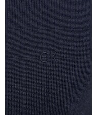 CALVIN KLEIN CK Pull en laine col V, coupe régulière ciel nocturne - Pulls pour hommes - 5