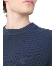 CALVIN KLEIN CK JEANS Pull ras du cou coupe r&eacute;guli&egrave;re encre - Pulls pour hommes - 4