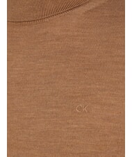 CALVIN KLEIN CK Pull col roul&eacute; en laine coupe slim bruy&egrave;re travertine - Pulls pour hommes - 7