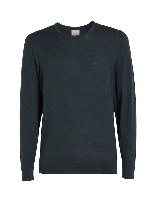 SUPERIOR WOOL Pull col rond en laine bruyère de la forêt de minuit - Pulls pour hommes