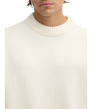 CALVIN KLEIN CK JEANS Pull ras du cou oversize ivoire - Pulls pour hommes - 4