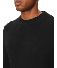 CALVIN KLEIN CK JEANS Pull ras du cou coupe régulière ck noir - Pulls pour hommes - 4