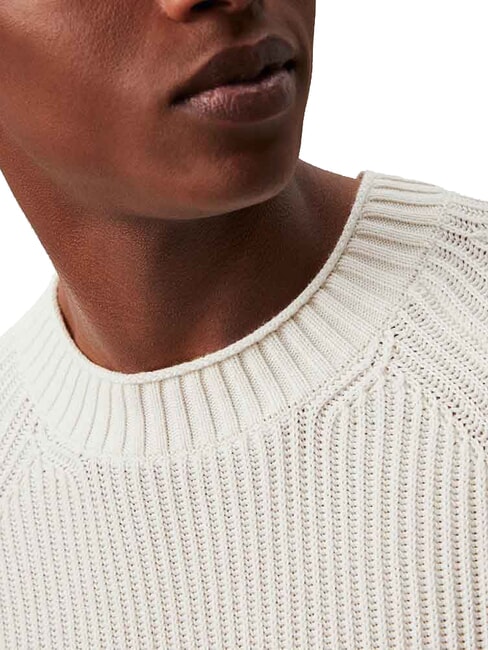 CK JEANS Pull ras du cou côtelé ivoire - Pulls pour hommes