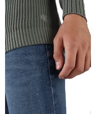 CALVIN KLEIN CK JEANS Pull ras du cou côtelé gris infini - Pulls pour hommes - 3