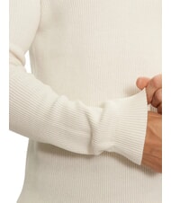CALVIN KLEIN CK JEANS Pull ras du cou côtelé ivoire - Pulls pour hommes - 4