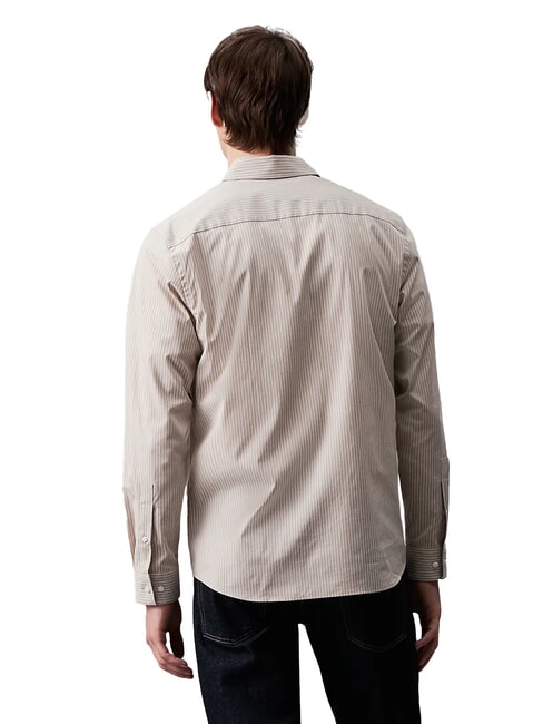 CK Chemise ray&eacute;e en popeline extensible Brouillard de Londres - Chemises pour hommes