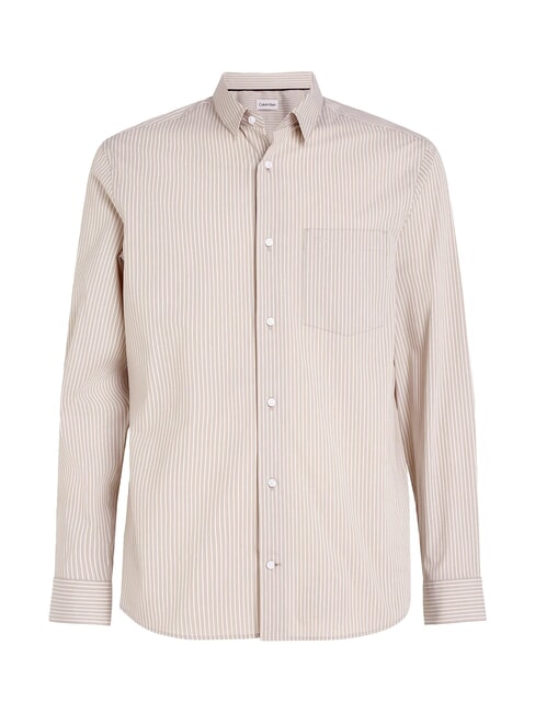 CK Chemise ray&eacute;e en popeline extensible Brouillard de Londres - Chemises pour hommes