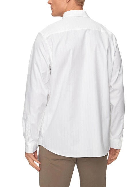 CK Chemise à manches longues à rayures coupe slim blanc brillant - Chemises pour hommes