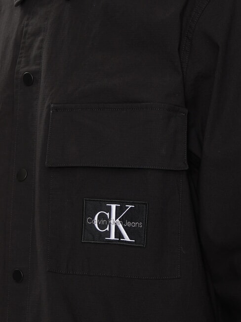 CK JEANS Chemise cargo &agrave; manches longues coupe d&eacute;contract&eacute;e ck noir - Chemises pour hommes
