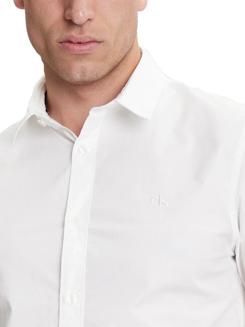 CK JEANS Chemise extensible à manches longues et coupe slim blanc brillant - Chemises pour hommes