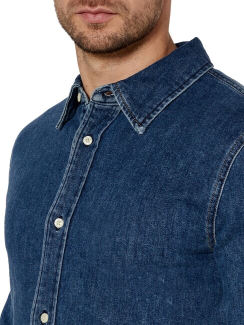 CK JEANS Chemise en jean à manches longues coupe régulière denim foncé - Chemises pour hommes