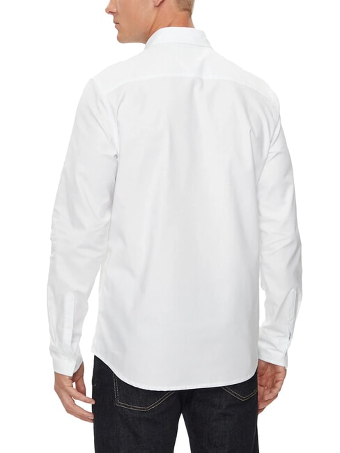 CK JEANS Chemise à manches longues en coton coupe slim blanc brillant - Chemises pour hommes