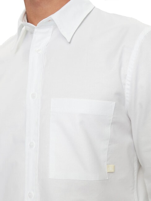 CK JEANS Chemise &agrave; manches longues en coton coupe slim blanc brillant - Chemises pour hommes