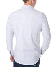 CALVIN KLEIN CK JEANS Chemise à manches longues en coton coupe slim porcelaine blanche à rayures bleues - Chemises pour hommes - 2