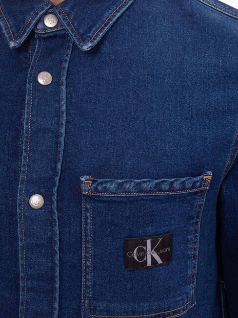 CK JEANS Chemise en jean à manches longues coupe régulière denim foncé - Chemises pour hommes