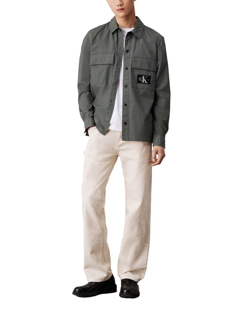 CK JEANS Chemise cargo à manches longues coupe décontractée gris infini - Chemises pour hommes