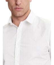 CALVIN KLEIN CK JEANS Chemise extensible &agrave; manches longues et coupe slim blanc brillant - Chemises pour hommes - 3