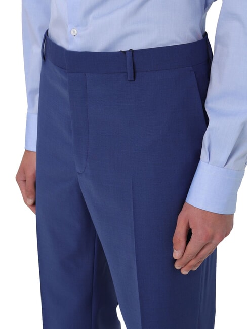 CK Pantalon élégant en laine mélangée coupe slim bleu ardoise - Pantalon