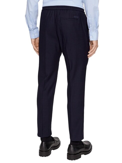 CK Pantalon droit en laine Calvin Navy - Pantalon
