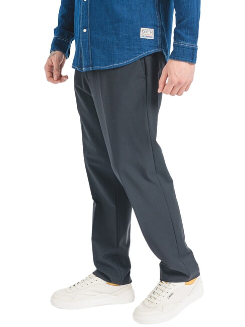 CK Pantalon slim en laine m&eacute;lang&eacute;e noir - Pantalon