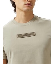 CALVIN KLEIN CK T-shirt slim en coton avec patch logo argile fraîche - T-shirt - 3