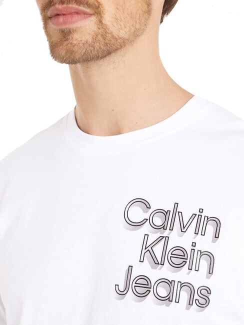 CK JEANS T-shirt à manches courtes avec logo imprimé en 3D blanc brillant - T-shirt