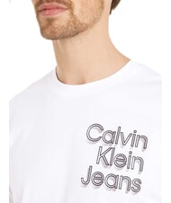 CALVIN KLEIN CK JEANS T-shirt à manches courtes avec logo imprimé en 3D blanc brillant - T-shirt - 3