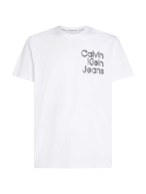 CK JEANS T-shirt à manches courtes avec logo imprimé en 3D blanc brillant - T-shirt