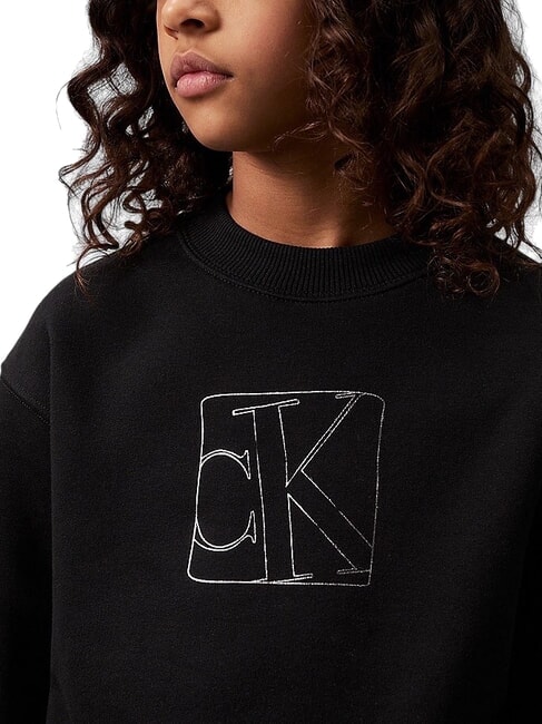 CK KIDS Sweat-shirt à col rond avec imprimé ck noir - Bébé Sweat