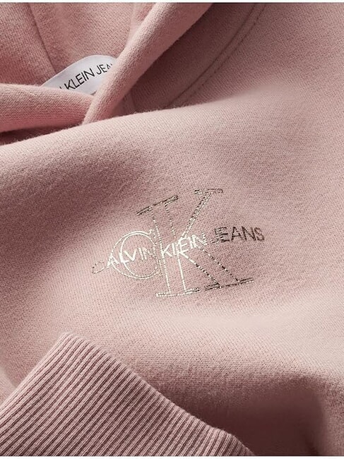 CK KIDS Sweat &agrave; capuche avec logo m&eacute;tallique roses d&eacute;licates - B&eacute;b&eacute; Sweat