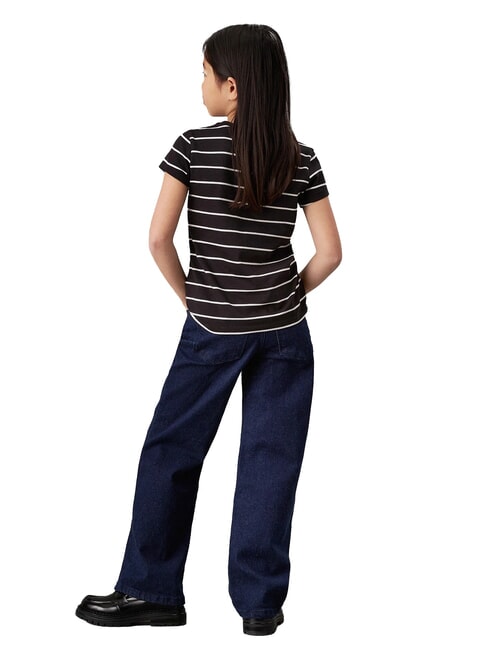 CK KIDS T-shirt rayé à manches courtes bande noire / ivoire - Tee-shirt enfant