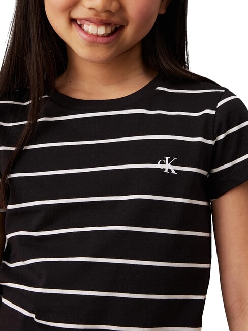 CK KIDS T-shirt rayé à manches courtes bande noire / ivoire - Tee-shirt enfant