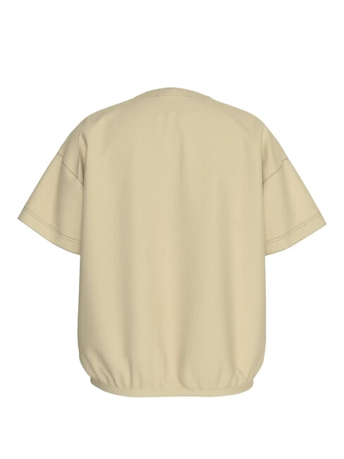 CK KIDS T-shirt en coton élastique à manches courtes kaki pâle - Tee-shirt enfant