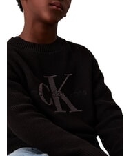 CALVIN KLEIN CK KIDS Pull ras du cou en coton avec logo ck noir - Pulls pour enfants - 3