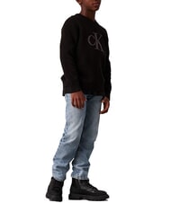 CALVIN KLEIN CK KIDS Pull ras du cou en coton avec logo ck noir - Pulls pour enfants - 4