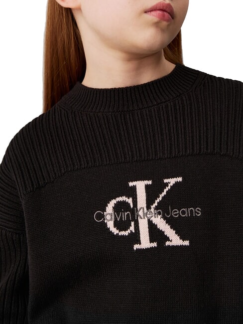 CK KIDS Pull ras du cou en coton ck noir - Pulls pour enfants