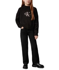 CALVIN KLEIN CK KIDS Pull ras du cou en coton ck noir - Pulls pour enfants - 4
