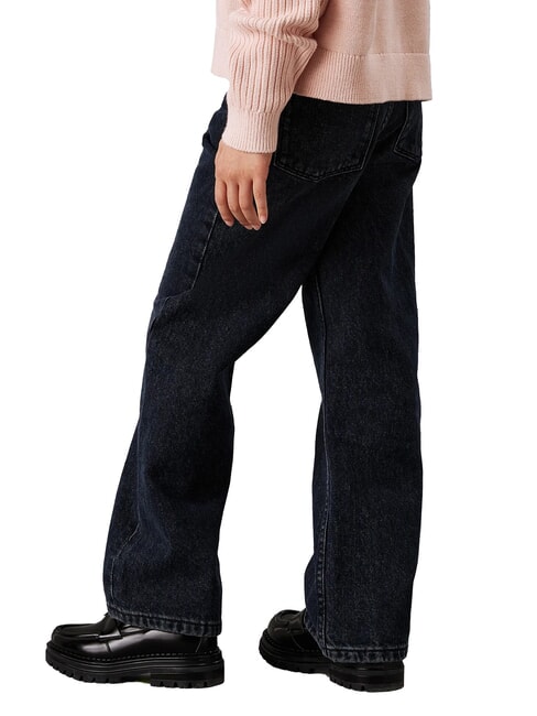 CK KIDS Jean coupe d&eacute;contract&eacute;e pour fille bleu noir rigide - Pantalons pour enfants