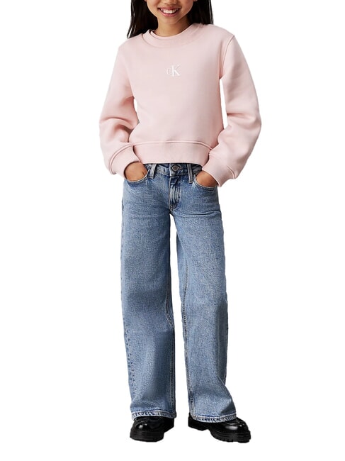 CK KIDS Jean large coupe décontractée pour filles sel et poivre bleu - Pantalons pour enfants