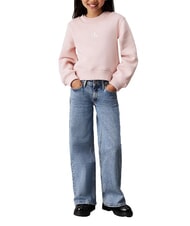 CALVIN KLEIN CK KIDS Jean large coupe décontractée pour filles sel et poivre bleu - Pantalons pour enfants - 4