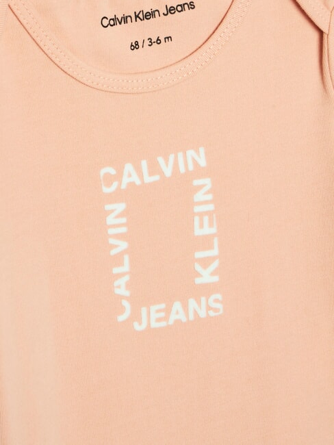 CK KIDS Lot de 2 bodies bébé sable rose / blanc brillant - Barboteuses et tenues pour bébé