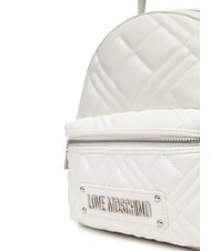 LOVE MOSCHINO QUILTED Sac à dos avec poche blanche - Sacs pour Femme - 4