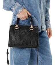 LIUJO MANHATTAN Petit sac à main avec logo en relief NOIR - Sacs pour Femme - 5