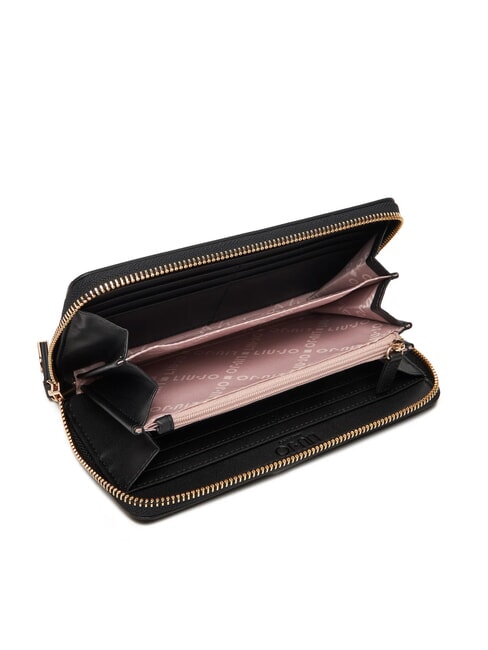 CALIWEN Grand portefeuille zippé en saffiano NOIR - Portefeuilles Femme